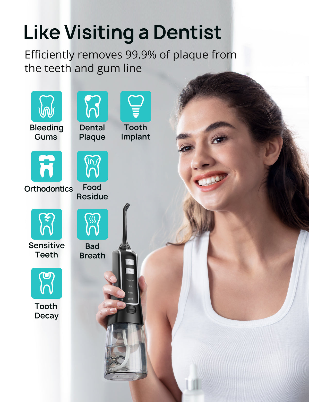 Evajoy Cordless Water Flosser, Rechargeable Portable Oral Irrigator