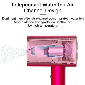 Water Ionic Hair Dryer, 1800W Blow Dryer with Magnetic Nozzle, 2 Speed and 3 Heat Settings