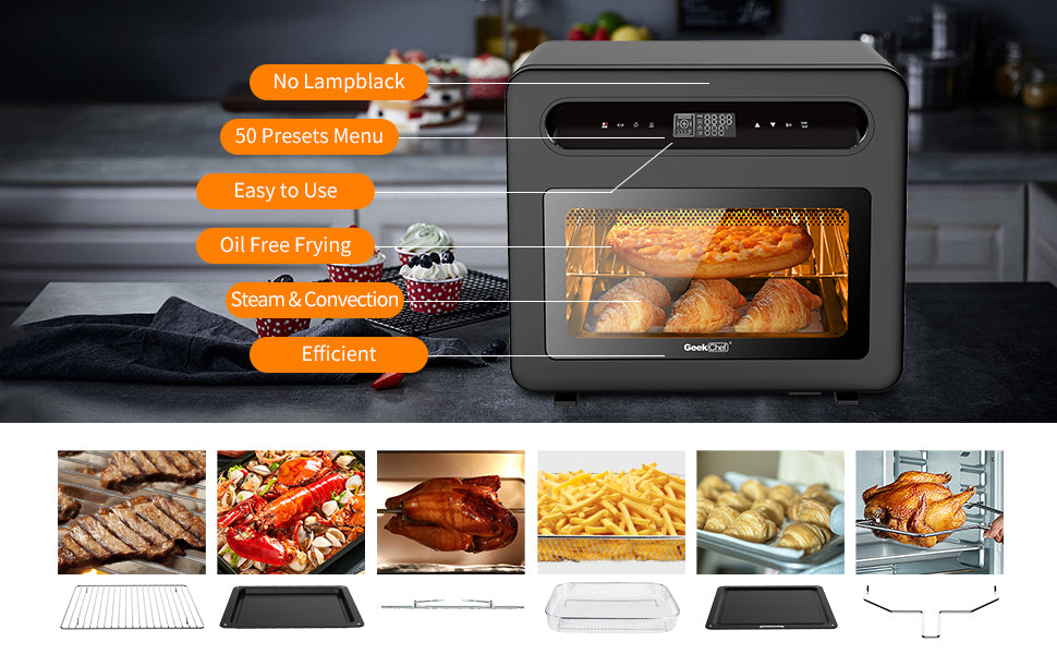 Steam Air Fryer Toast Oven Combo , 26 QT Steam Convection Oven Countertop ,  50 Cooking Presets, with 6 Slice Toast, 12 Pizza - On Sale - Bed Bath &  Beyond - 36544298