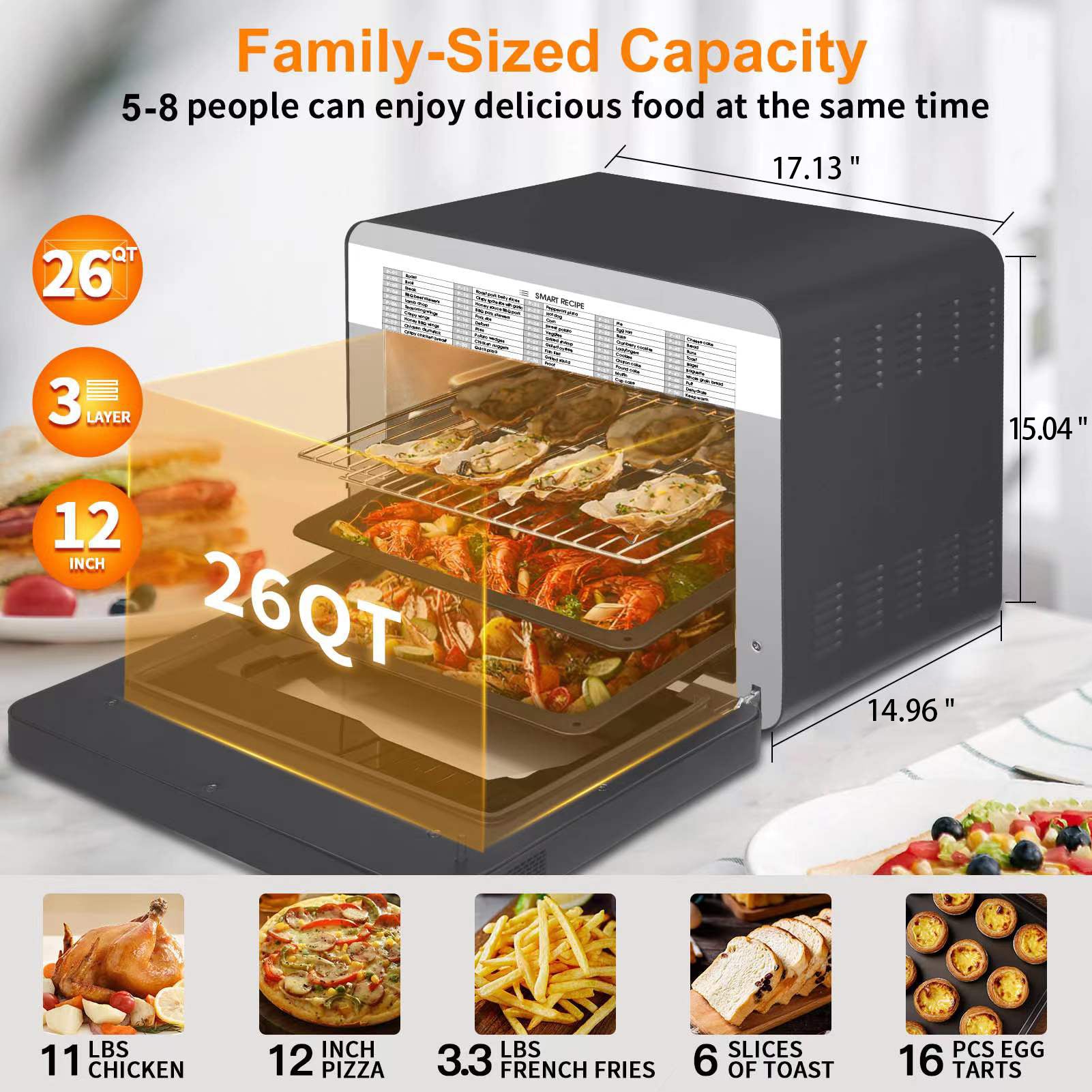 Clearance! Air Fryer Toaster Oven, Air fryer Oven with Rotisserie and  Dehydrator, Roast, Bake, Broil, 16 in 1 Digital Easy Operation, Fry  Oil-Free, 8