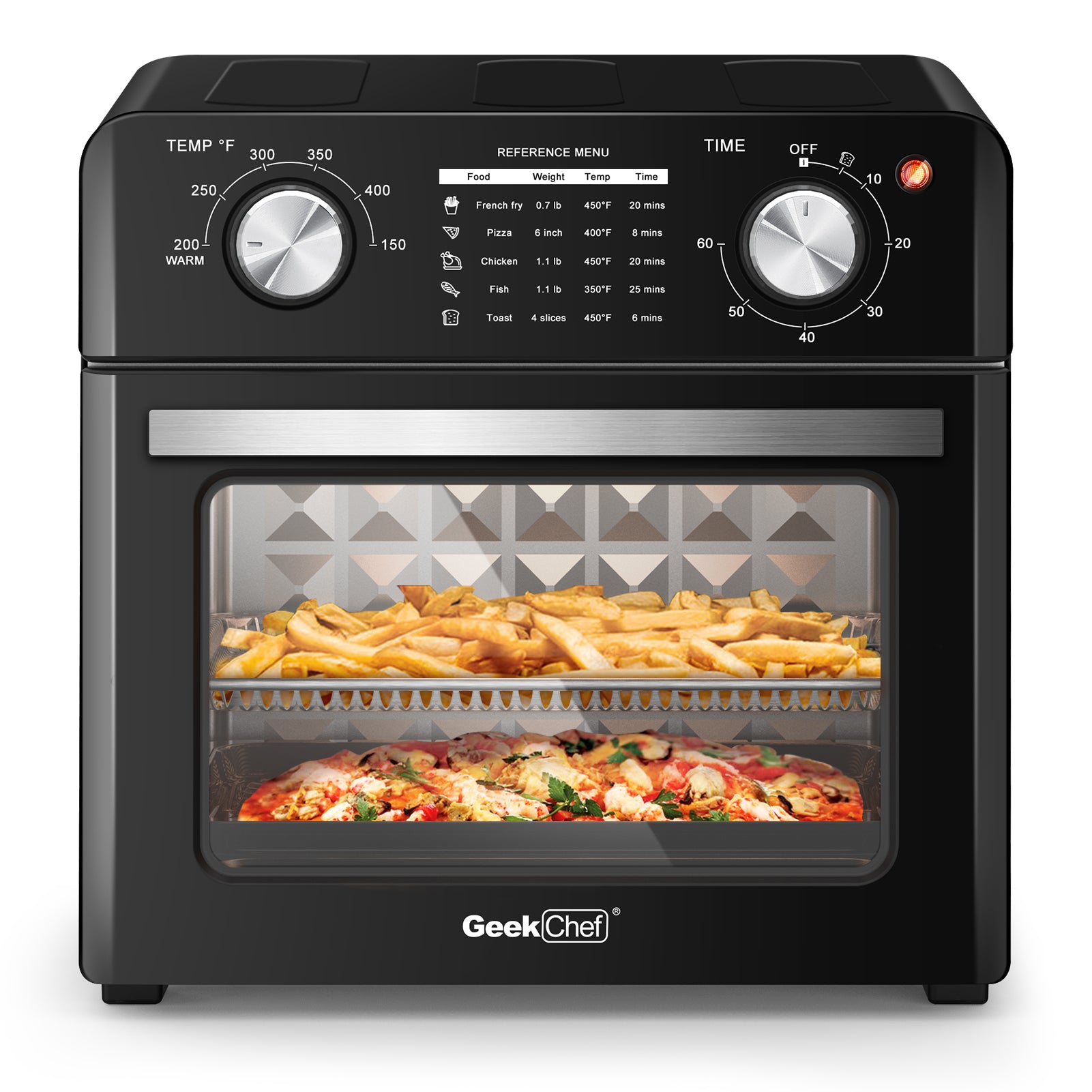Geek Chef Air Fryer 10QT, Countertop Toaster Oven, 4 Slice Toaster Air Fryer Oven Warm