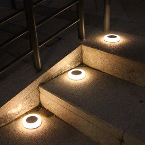 Solar Powered Ground lights, Waterproof LED Solar Lights Outdoor Solar Disk Lights Decorative