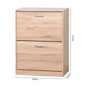 Wooden Shoe Cabinet for Entryway, White Shoe Storage Cabinet with 2 Flip Doors 20.94x9.45x43.11 inch