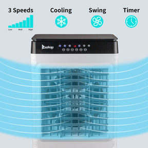 3-in-1 Portable Evaporative Cooler - 2940CFM, Remote Control, 450 Sq.ft, 13.2 Gal, 3 Speeds, 3 Modes, 12H Timer