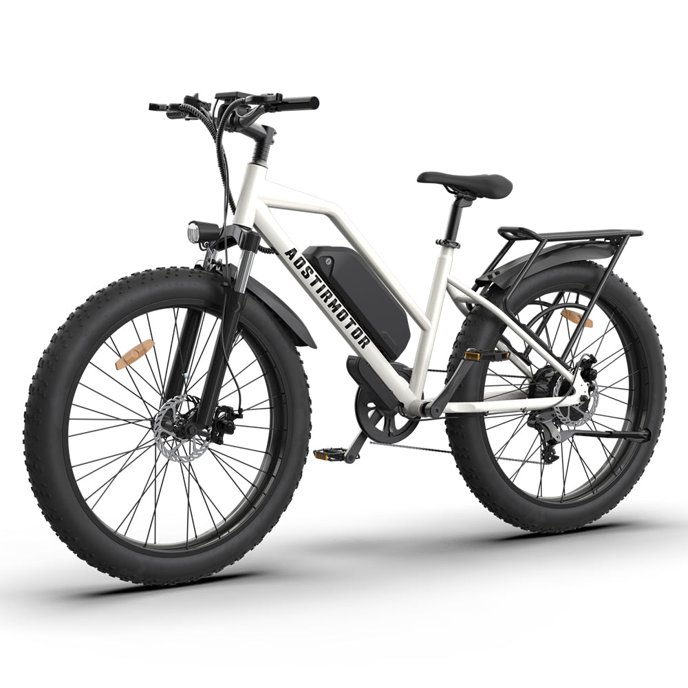 AOSTIRMOTOR Hot Fat Tire Adults Electric Bicycle 26 In, 48V 13AH Electric Mountain Bike