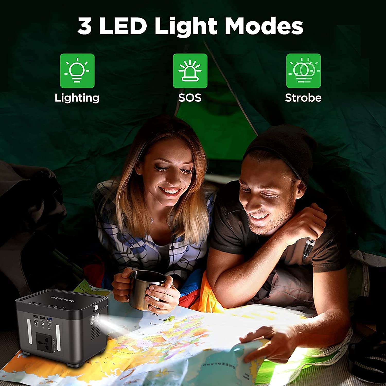 3 LED Light Modes 