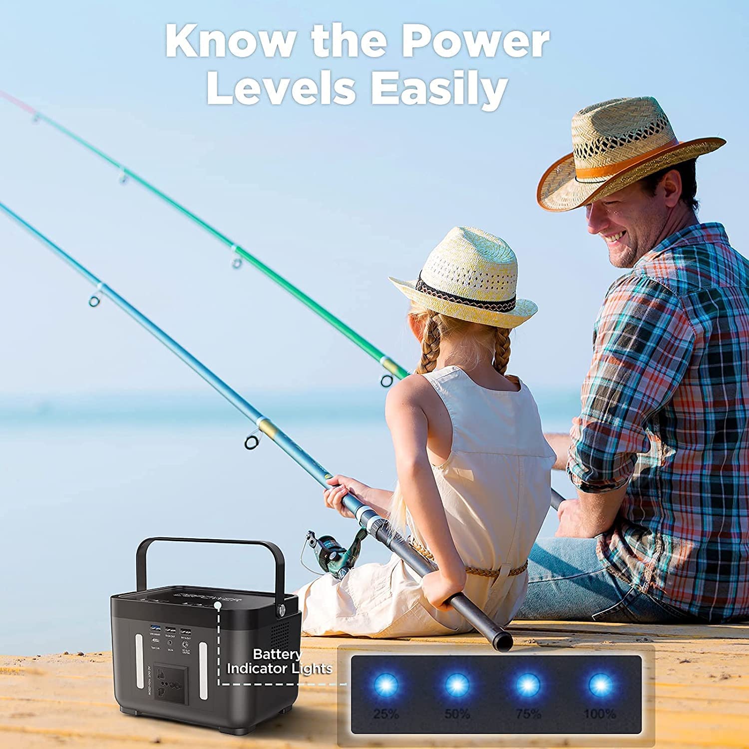 DBPOWER Portable Power Station, Peak 350W Backup Lithium Battery 250Wh