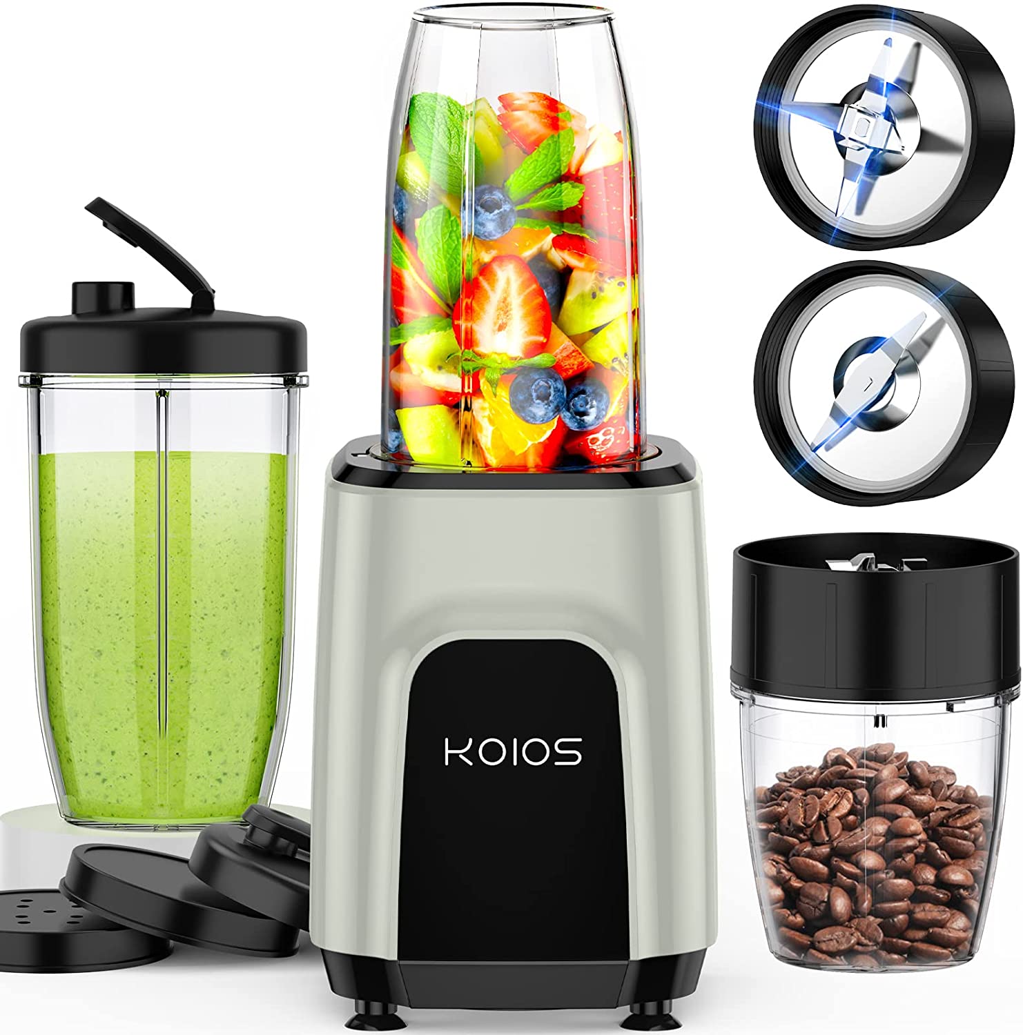 KOIOS PRO 900W Personal Blender for Shakes and Smoothies, 11 Pcs Countertop  Blenders with 6-edge