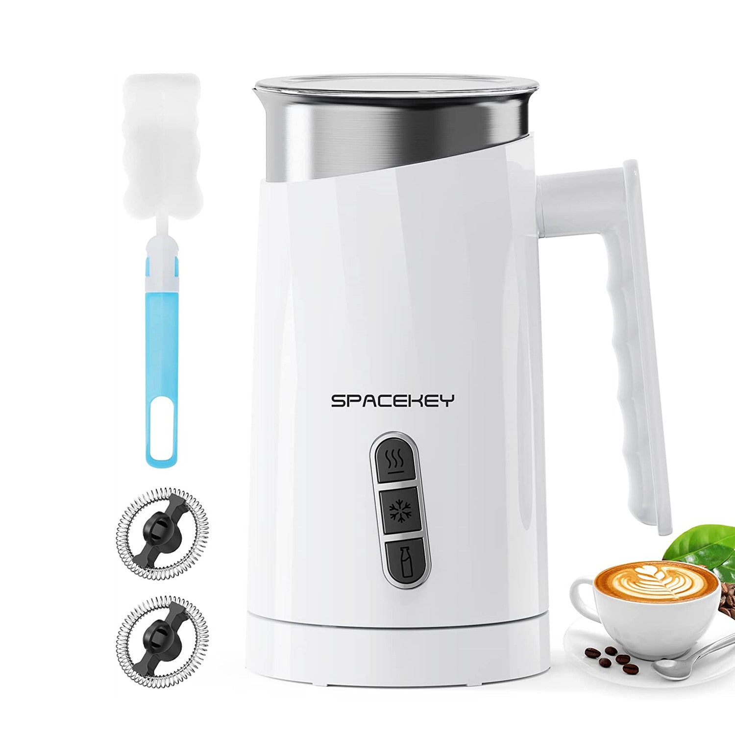 Milk Frother,Electric Milk Steamer,Spacekey 4-in-1 Automatic Hot and Cold  Foam