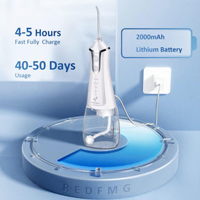 Water Flosser Cordless, Portable Teeth Cleaner with 4 Modes 5 Jets, 300ML Water Tank, IPX6