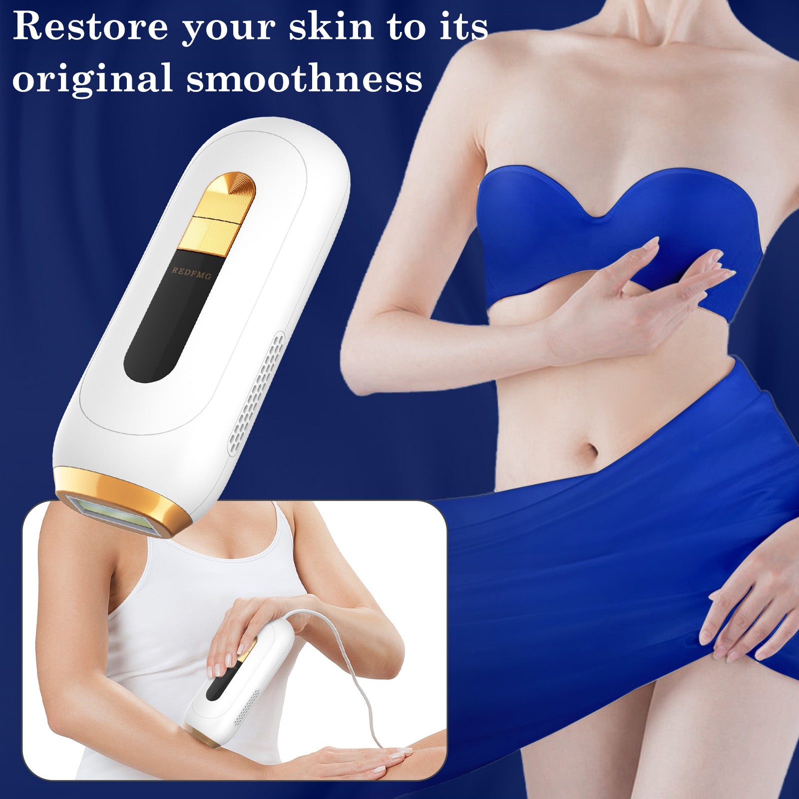 REDFMG Laser Hair Removal for Women and Men, Painless Gentle Hair Removal, 999,990 Flashes Safe and Long-Lasting