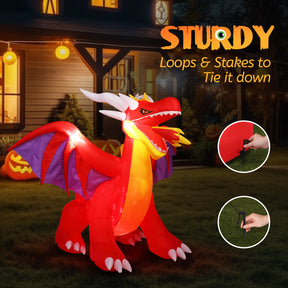 6ft fire dragon 3pcs LED String Lights Inflatable Halloween Decoration