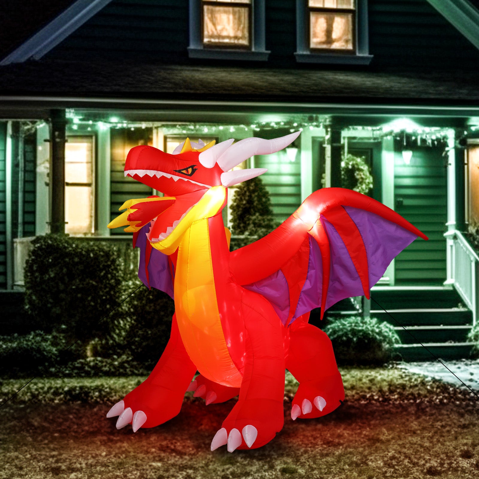 6ft fire dragon 3pcs LED String Lights Inflatable Halloween Decoration