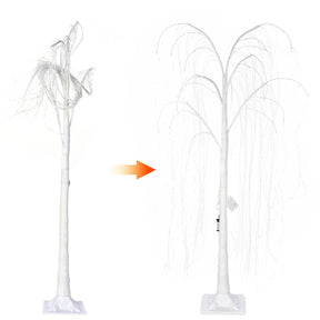 5FT Colorful Lighted Willow Tree, LED Tree with Remote, Willow Tree with Multicolored White String Lights