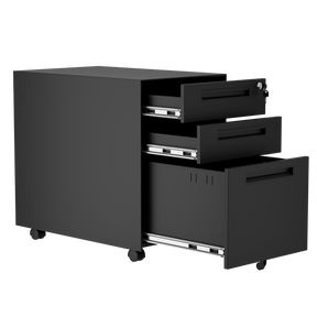 3 Drawer Metal Mobile Vertical Locking File Cabinet with Lock, Under Desk Rolling Filing Cabinets for for Home Office