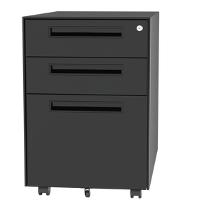3 Drawer Metal Mobile Vertical Locking File Cabinet with Lock, Under Desk Rolling Filing Cabinets for for Home Office