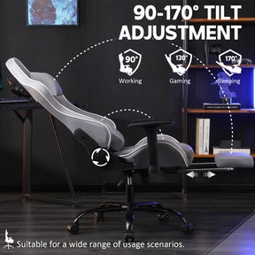 Ergonomic Gaming Chairs, Comfortable Computer Chair , Adjustable Lumbar Desk Office Chair with Footrest, Video Game Chairs