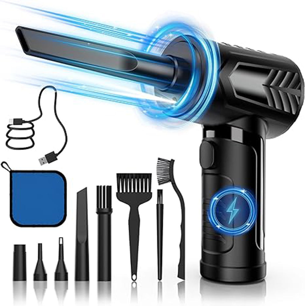Compressed Air Duster - 110000RPM Electric Air Duster with LED Light Cordless Air Duster 7600mAh Air Blower