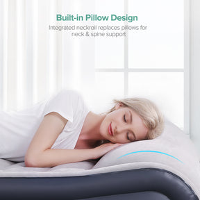 Full Size Air Mattress with Built in Pump Easy to Inflate/Quick Set Up Inflatable Mattress Double High Strong Support Air Bed with Headboard-TaoTronics US