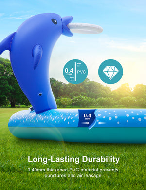 Evajoy Inflatable Spray Kiddie Pool with slide for kids  WM