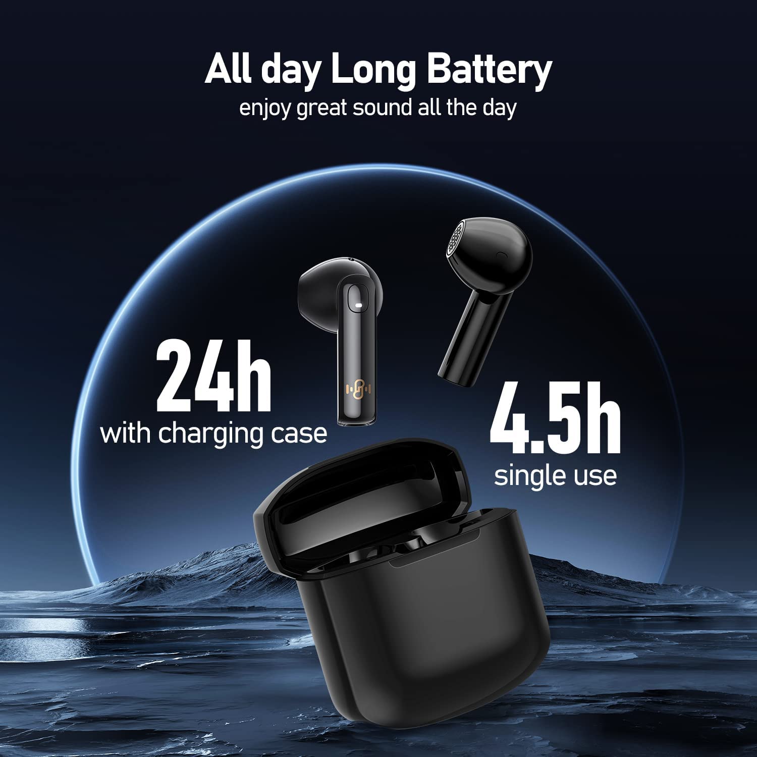 Wireless Earbuds BH114, Deep Bass HiFi Stereo Sound, CVC 8.0 Noise Reduction, IPX5 Waterproof