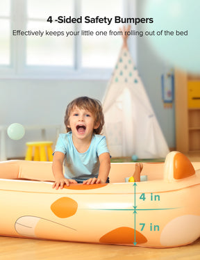 Sable Toddler Air Mattress, Cartoon Bear Integrated Air Bed Blow Up Kids Inflatable Bed