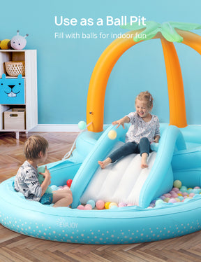 Evajoy Inflatable Spray Kiddie Pool with slide for kids