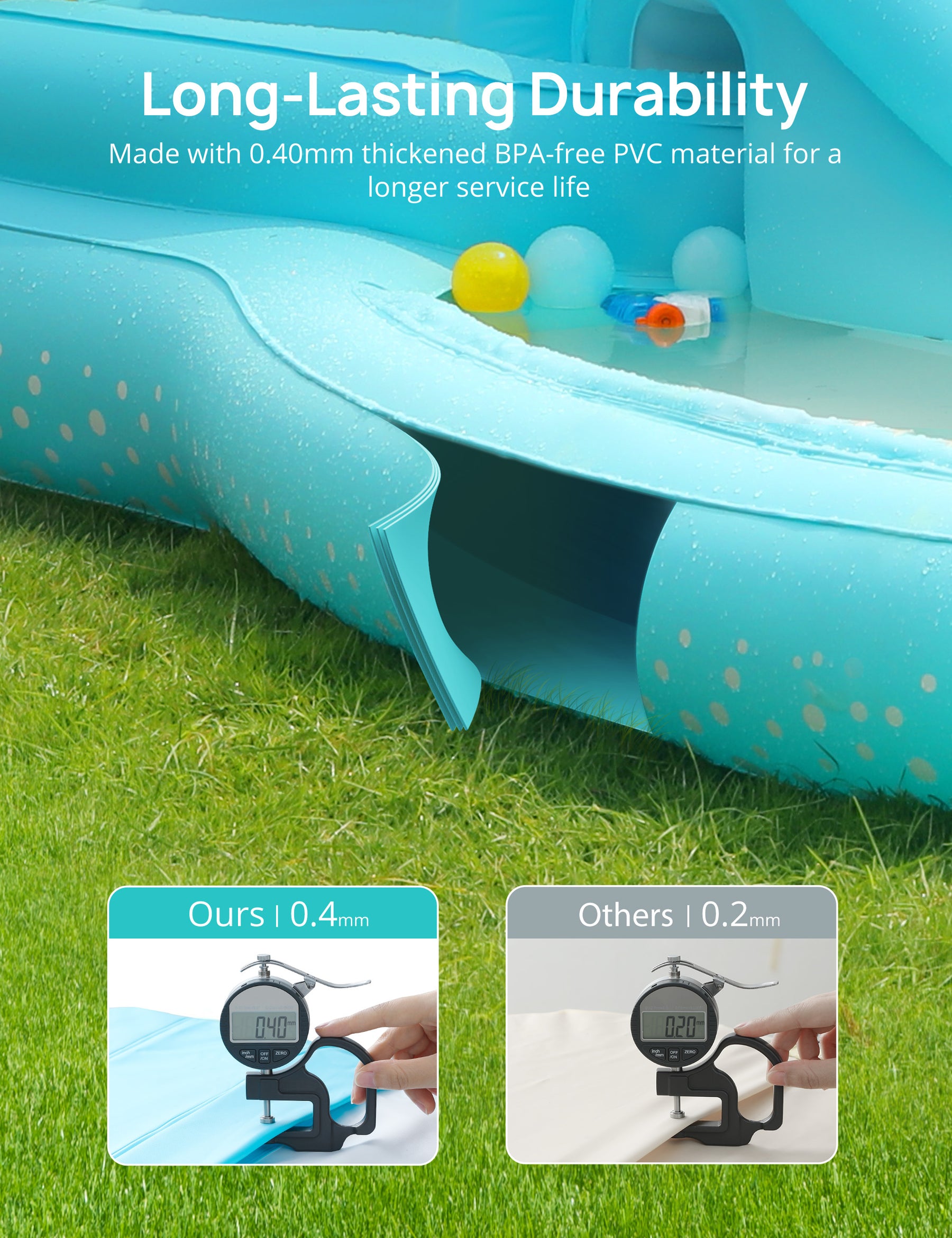 Evajoy Inflatable Spray Kiddie Pool with slide for kids