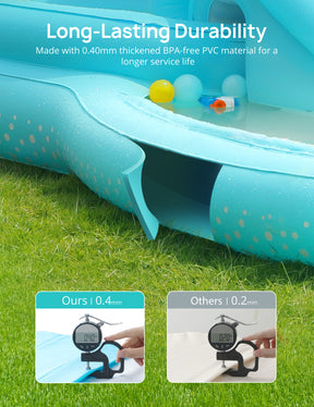 Evajoy Inflatable Spray Kiddie Pool with slide for kids