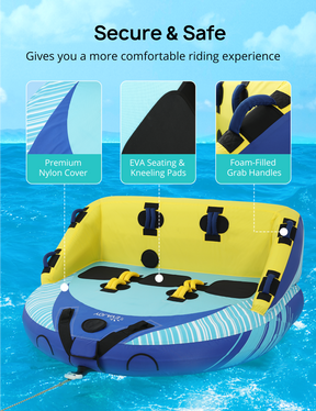 Evajoy Inflatable 3-Person Towable Water Tube