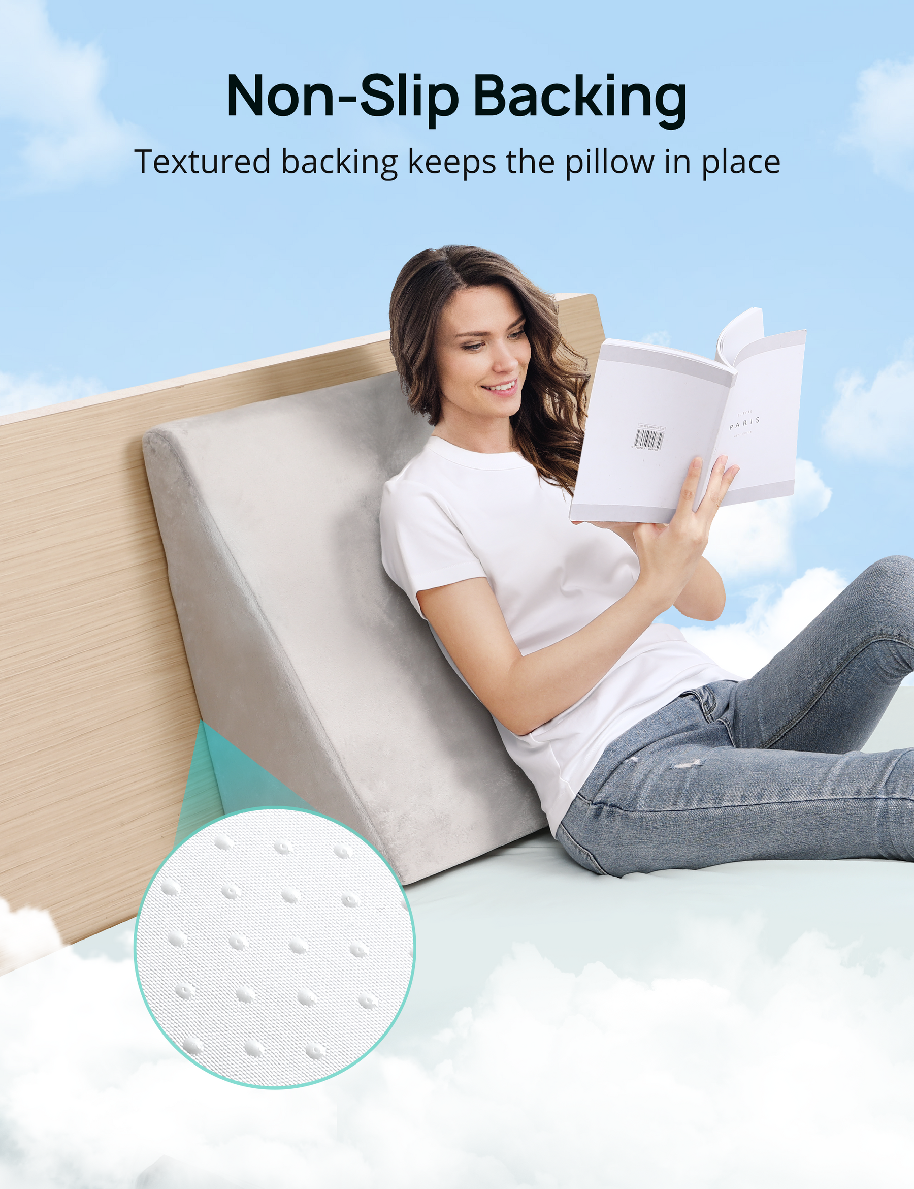 Inflatable Wedge Pillow Leg Elevation Circulation Back Pain Relief