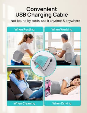 Evajoy Electric Heating Pad, Cordless Graphene Heating Belt, Pain Relief for Back, Waist, Shoulder, Thigh