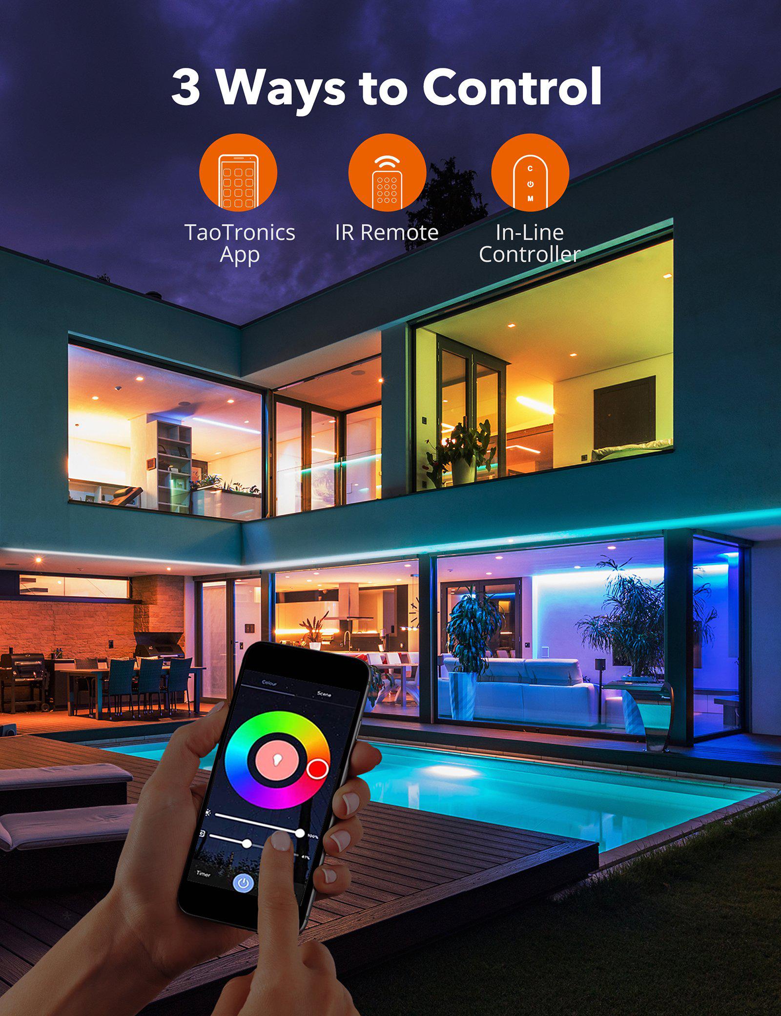 Outdoor Garden Lights with Smartphone Control and Wi-Fi Connection
