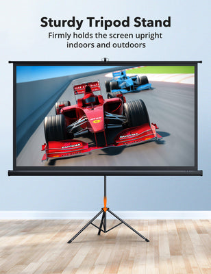 Projector Screen with Stand HP020, 120 inch Projector Screen 4K HD with Wrinkle-Free Design-TaoTronics