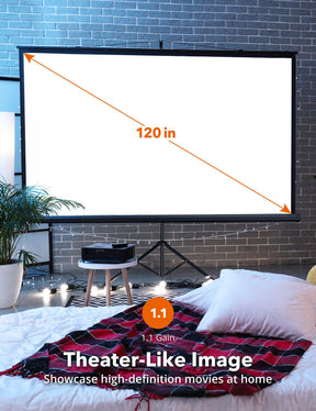 Projector Screen with Stand HP020, 120 inch Projector Screen 4K HD with Wrinkle-Free Design-TaoTronics