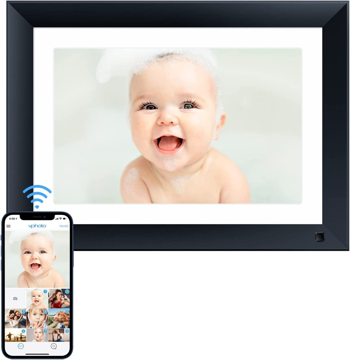 Evatronic 11 Inch Digital Photo Frame, 2K WiFi Smart Picture Frame, Touch Screen,