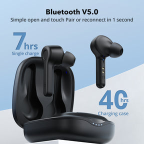 Wireless Earbuds, Bluetooth V5.2 USB-C Quick Charge 40H Playing Time