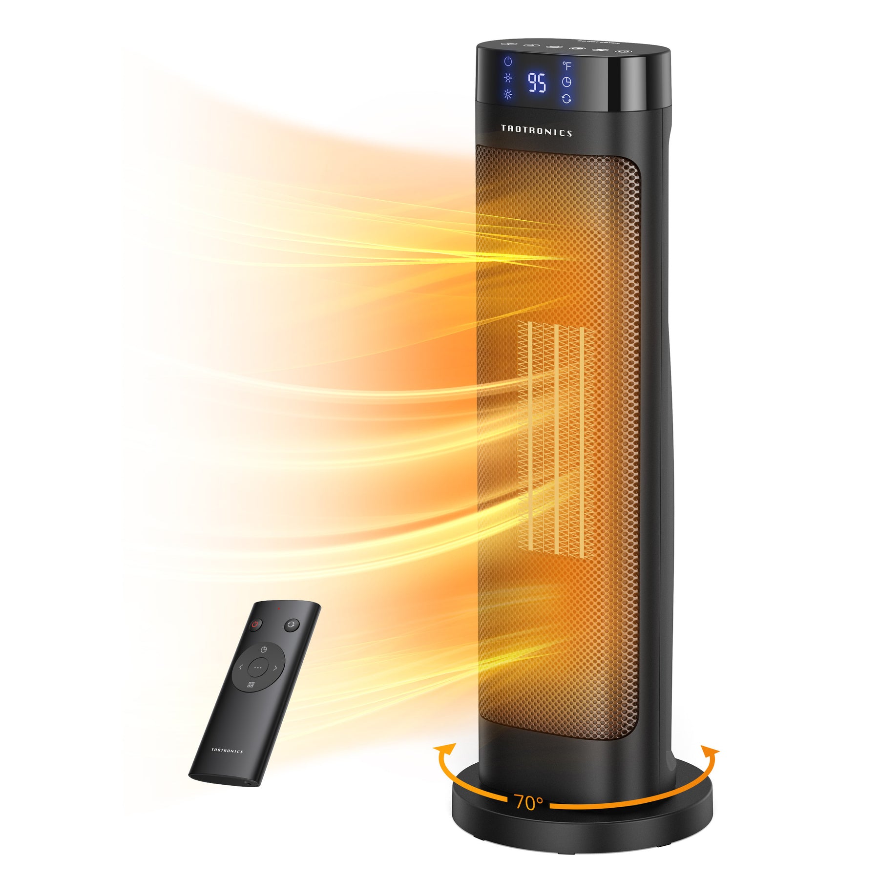 22” Tower Space Heater, 1500W Fast Ceramic Heating with 3 Adjustable Heat Levels