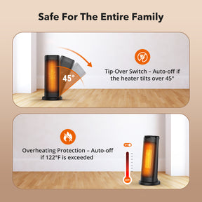 Taotronics 18” HE017 Electric Space Heater, 1500W Energy Saving PTC space heater Fast Quiet Heating