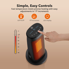 Taotronics 18” Space Heater 017 1500W Oscillating Electric w/ Remote for Home