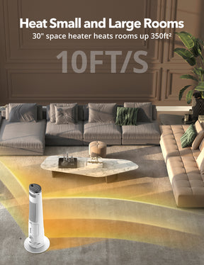 TaoTronics 30" Space Heater & Humidifier 019, 1500W Whole Room Heater with 1L Water Tank for Home