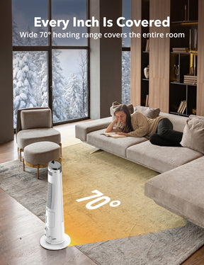 TaoTronics 30" Space Heater & Humidifier 019, 1500W Whole Room Heater with 1L Water Tank for Home