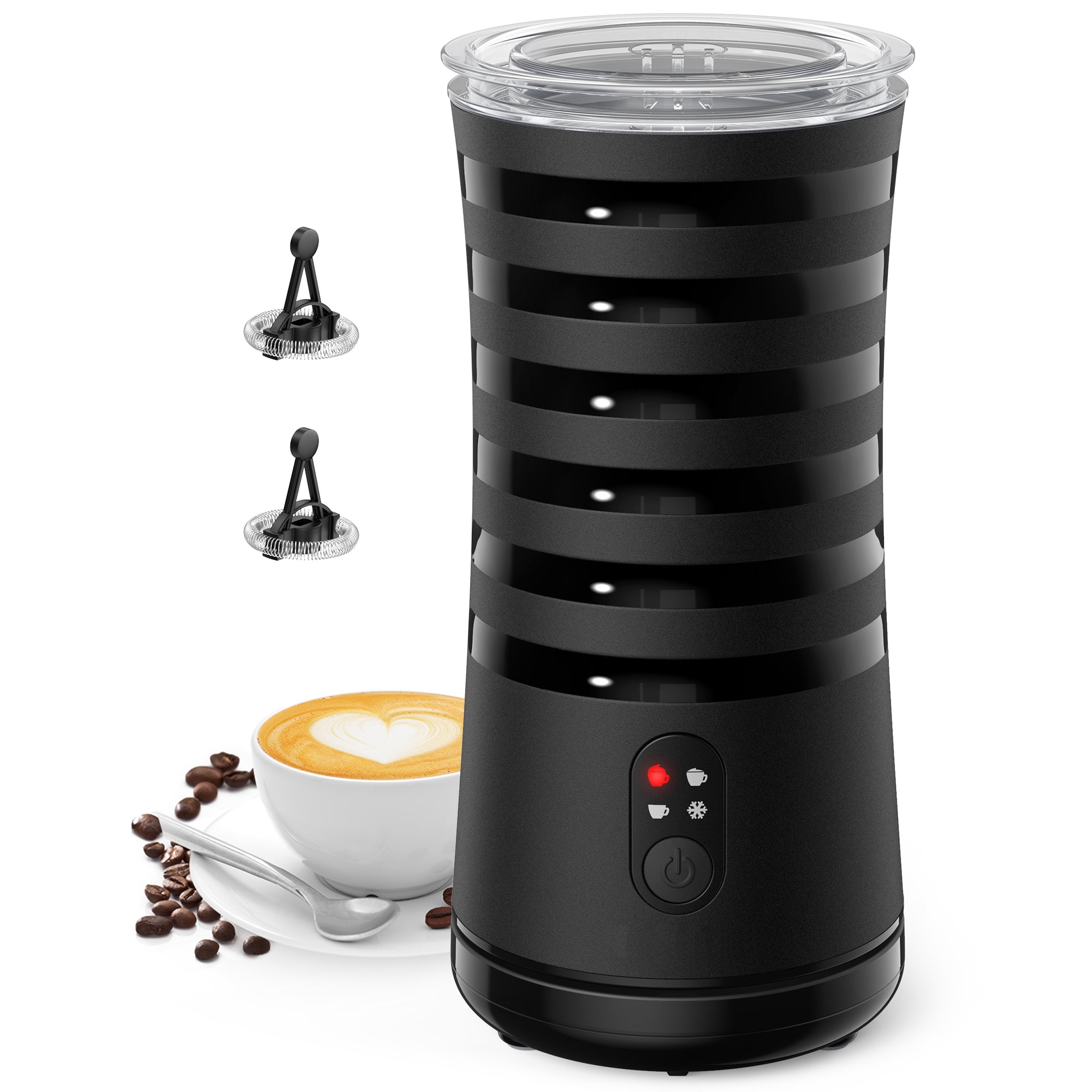 Portable 4-in-1 Milk Frother with Cold and Hot Foam Options