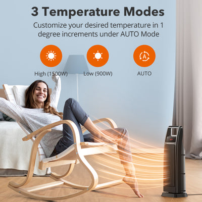Taotronics TT-HE008 Dual PTC 1500W Portable Electric Heater Remote Control (OPEN BOX) DI35