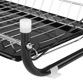 Large Dish Drying Rack with Drainboard, 2 Tier Stainless Steel Drying Racks for Kitchen Counter