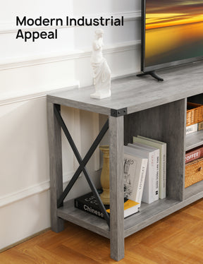 Evajoy TV Stand,  55” Television Stand , Industrial Style Wooden TV Cabinet 2023