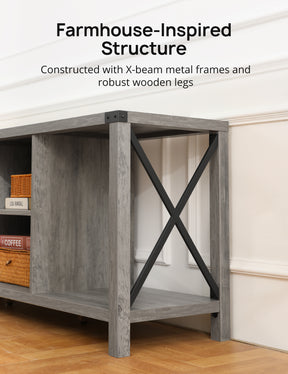Evajoy TV Stand,  55” Television Stand , Industrial Style Wooden TV Cabinet 2023