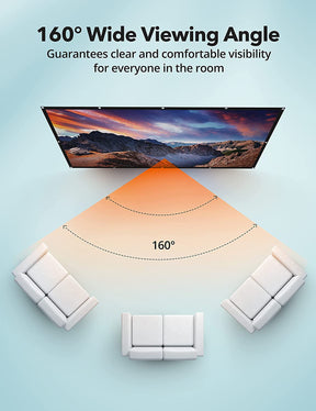 Projector Screen, HYZ 100 inch 16:9 Indoor & Outdoor HD Projection Screen, with 160° Viewing Angle, Wrinkle-Free Foldable Portable Rear and Front Screen for Home Movies Night