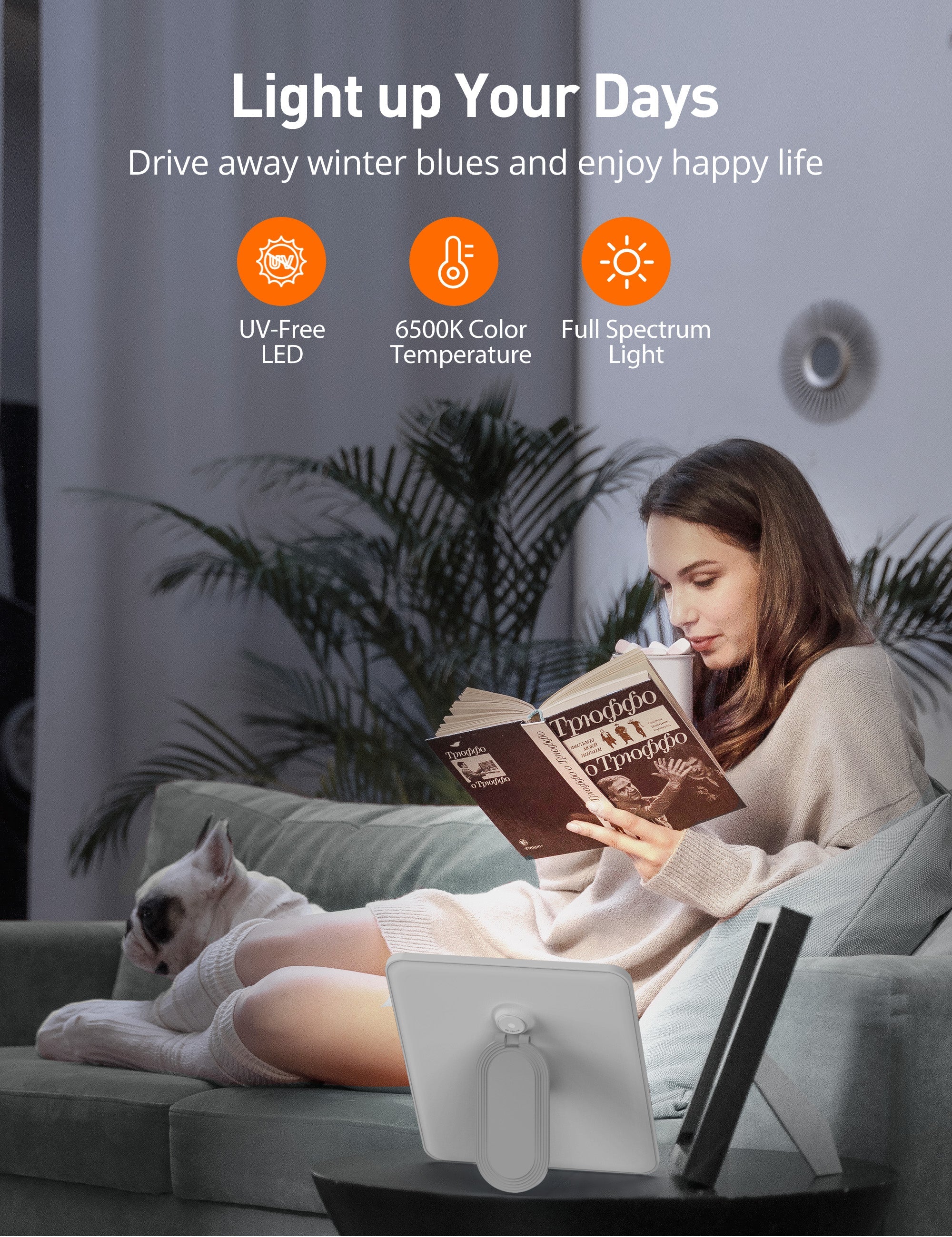 Sympa UV-Free LED Light Therapy Lamp CL026, With 10, 000lux-Light Therapy Lamps-ParisRhone