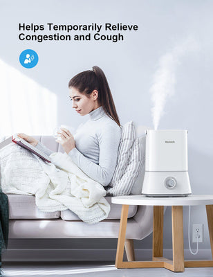 Homech Cool Mist Humidifiers, 26dB Quiet Humidifiers, 4L Ultrasonic Humidifiers-TaoTronics